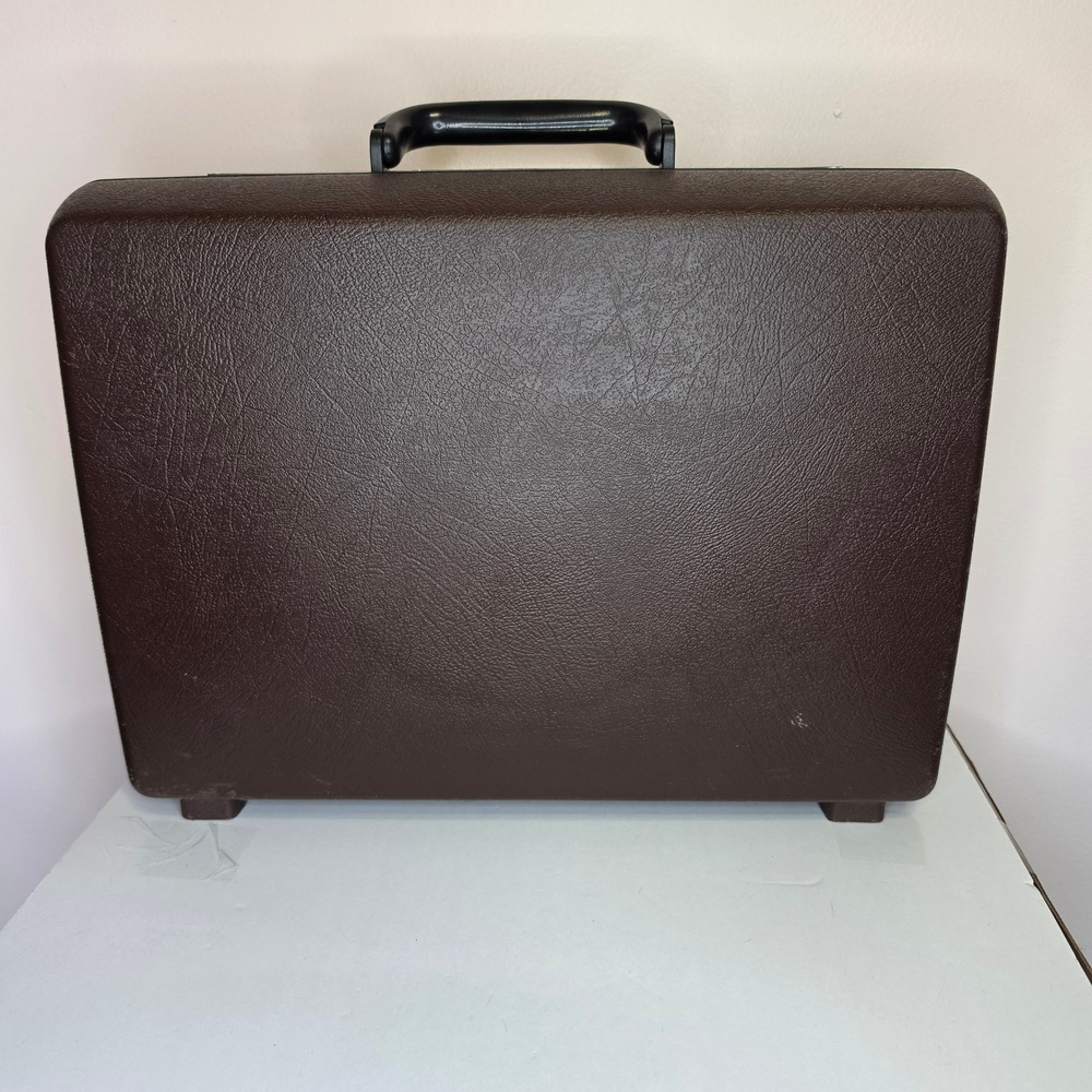 Vintage Samsonite Signat Dark Academia Hard Shell Briefcase Brown 1983 Attache